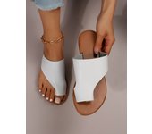 Zapatillas de gran tamaño, fondo plano, cubierta del dedo del pie, sandalias de mujer