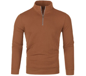 Men's autumn and winter long sleeved sweater, mid high collar with half zipper, women's knitted sweater