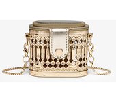 Luxury Metal Chain Lipstick Wallet Hollow Out Earphone Storage Small Chain Crossbody Bag Glitter Lightweight Mini Clutch Bag