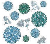 60x90CM Fashion 3D DIY Creative Blue Flowers Wall Decals Flower Vines Wall Stickers Murals Removable Decor Decal for Living Room Girls Bedroom Home Wa