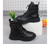 Niñas De Cuero Suave Botas Niñas Botas Cortas Botas De Terciopelo Caliente Botas De Otoño Invierno