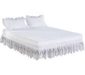 Top Selling Nice Eleagnt Jacquard Craft Stereoscopic Lace Floral Ruffles Bed Skirt With Strong Elastic Belt -15 Inch High