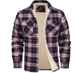 MAGCOMSEN Men's Fleece Plaid Flannel Shirt Cotton Jacket