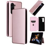 Carbon Fiber For Samsung Galaxy Z Fold 5 Case Flip Book Stand Card Protection Wallet Leather Cover