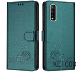 Carcasa De La Billetera Vivo Iqoo Y55s Y55 Y75 T1 U5 U5e Y70s Y30 Y33e Y56 Y16 Y02s 2023 4G 5G 2023 Funda De Piel De Gatito
