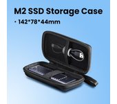 UGREEN M2 SSD Case Storage Case SSD Enclosure Bag Multi-function Storage Data Cable Storage HDD Case Bag Waterproof Travel Storage Package for SSD Case Laptop Accessories EVA+PU Hard Drive Case Bag SGS Certification