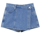 OUWU- conjunto veraniego de pantalones vaqueros cortos para mujer, Camisa vaquera informal versátil con doble botonadura, Falda vaquera, novedad de 2025