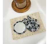 Espejo de tocador de maquillaje con ácido acético portátil para mujeres y niñas, espejo redondo de viaje con forma de conejo, cosmético compacto