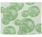 Green Preppy Trendy Retro Disco Ball Aesthetic Tapestry Wall Hanging for Teen Girls Room Bedroom College Dorm, Disco Ball Decor,Green Wall Decor,Green Room Decor Aesthetic,