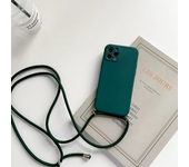 Funda de teléfono de silicona líquida con cordón y correa para collar cruzado para iphone 16 15 14 13 12 MiNi 11 Pro X XR XS Max 7 8Plus