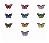 Embroidered Washable Apparel Sewing Butterfly Printing Badges Applique Heat Transfer Sticker Clothes Patch Iron On Patche