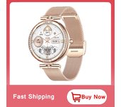 Reloj Inteligente con Pantalla AMOLED Monitor de Sueño, Llamadas Bluetooth, Rastador de Fitness Device Android Wear para Mujeres
