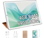 YESTEL Tablet 10 Pulgadas con Funda, Android Tablet con 4GB RAM 64GB ROM(1TB Ampliable) Wi-Fi, Bluetooth, 8000mAh, Dual Cámara 5MP + 8MP, HD IPS, Oro