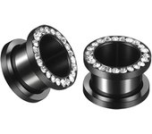 Alisouy 2PC Stainless Steel Ear Plugs and Tunnels Ear Piercings Earlets Screwed Earring Expander Gauges Body Jewelry Piercings