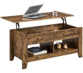 Mesa Centro Elevable de Madera Mesa de Café para Salón con Revistero Mueble de Diseño Moderno 104.5 x 49.5 x (49-61.5) cm Blanco