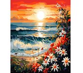 Ruopoty Painting By Number Red Tulip Drawing On Canvas HandPainted Painting Art Gift DIY Pictures By Number Sea Kits Home