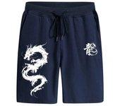 Chinese pattern walking shorts, men's casual sports pants knee length, soft cool running shorts for gym and party