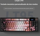 Langtu LT95 juego de tres modos personalizado e-sports teclado mecánico teclado inalámbrico bluetooth de escritura de oficina intercambiable en caliente