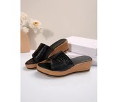 Sandalias de plataforma de cáñamo para Mujer, zapatos de cuña, calzado de verano