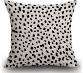 Funda de cojín de lunares para muebles de exterior decorativa de lino cuadrado de doble cara con impresión para el hogar, oficina, sofá, coche, jardín, ,