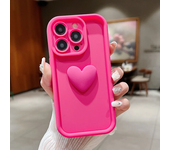 Cute 3D Love Heart Silicone Phone Case For iPhone 11 12 13 14 15 Pro Max XS XR  Shockproof Candy Cover