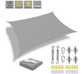 Vela de Sol Impermeable para Exteriores con Accesorios de Fijación Rectangular y Cuadrada para Jardín Piscina Ventana Coche Material Poliéster Hecha en China