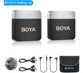 BOYA BY-M1V Wireless Lavalier Lapel Condenser Microphone for iPhone Android Smartphone Camera YouTube Broadcast Interview Vlog