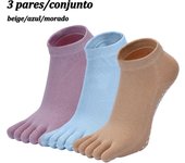 Hot Sale Women Anti-slip Yoga Socks Fingers Fitness Pilates Socks Gym Five Toe Sport Socks Cotton Colourful Elastic Winter