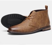 Botas de hombre de gran tamaño botas retro del desierto botas de polo clásicas polacas botas de cuero de los hombres populares