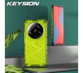 KEYSION Shockproof Armor Case for Xiaomi 14 Ultra 5G 13 Ultra Silicone+PC Transparent Honeycomb Phone Cover for Redmi A3