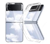 For Samsung Galaxy Z Flip5 Flip4 Flip3 Love Heart Cloud Pattern Phone Case For Samsung Z Flip 5 Flip 4 Flip 3 Clear Back Cover