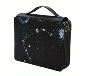 Small Flower Pattern Colored Pencil Pouch Large Capacity Fabric Student Pen Bag Zipper 120 Slots Drawing Brush Pencil Bag