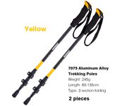 Telescopic Walking Stick KODENOR Hiking Folding Trekking Pole Aluminum 3 Section Outer Lock Alpenstock Climbing Camping