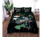2025 Chic Mushroom Illustration Art Duvet Cover Set King Queen Double Twin Single Bed Linen Set Boys