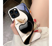 Happy Black Apple para IPhone 16 Pro Max 15 Pro 14 13 12 Mini 11 XS Max XR 7 8 Plu SE 2022 funda de teléfono de vidrio templado