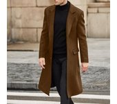 Abrigo de lana de ocio para hombres de Otoño Invierno，Estilo británico，Chaqueta de lana de manga larga para hombre