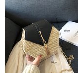 Round Straw Beach Bag Vintage Handmade Woven Shoulder Bag Raffia Circle Rattan Bags Bohemian Summer Vacation Casual Bags