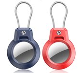 Apple AirTag Holder, 2 Pack AirTag Keychain Holder with Wire Cable - Robust & 360° Protective Secure AirTag Holder for Luggage, Backpack, Keys, Pets, AirTag Case AirTag Accessories for Travel