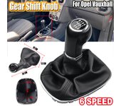 Car-styling Manual Gear Stick Shift Lever Stick Knob Leather Boot For Opel Vauxhall Corsa D 2006 2007 2008 2009 2010-2014