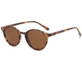 Gafas de sol polarizadas redondas retro para hombre y mujer, gafas de sol clásicas con montura de leopardo, gafas de sol negras de moda para conducir, gafas para hombre y mujer UV400