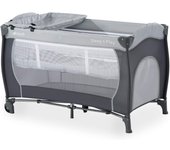 Center Cuna de Viaje Dos Alturas con Cambiador, Parque Infantil Bebe 120x60 cm, Parque Cuna Bebe, Cuna Viaje con Ruedas - Teddy Gris