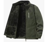 Men's warm thick fleece jacket, fashionable turtleneck coat, classic casual soft shell jacket, autumn and winter, 2024