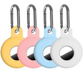4 Pack Silicone with Keychain, Air Holder for Airtag GPS Tracker, Soft Full-Body Shockproof Apple Tag