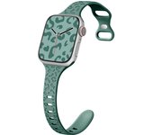 【18 Colors】Leopard embossed soft silicone strap For iwatch Serie 9 8 7 6 SE 5 4 3 2 1 Leisure sports Bracelet For iwatch Band
