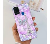 For Galaxy A21s Phone Case Oil Flower Butterfly Painting Soft Clear Housing For Samsung Galaxy A21s SM-217F TPU Silcione Capas