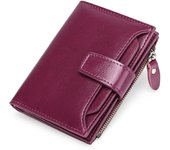 Billetero pequeño para mujer, Tarjeta con protección RFID, Billetero de piel, Regalo para mujer, Billetero de piel auténtica, Color sólido, Elegante