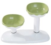 Adjustable Pet Bowl Double Bowl Large Capacity Dog Food Feeding Basin Plastic Detachable Pet Drinking Feeder Neck Protection