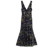 Ropa de mujer europea y americana temperamento moda floral sombreado floral sin mangas cintura falda vestido