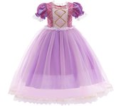 Girl Rapunzel Costume Birthday Party Tangled Magic Hair Princess Cosplay Dress Carnival Halloween Fantasy Role Playing Outfits