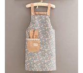 New Canvas Hand Wiping Apron Adjustable Fragmented Flowers Work Clothes Cotton Floral Apron Woman
